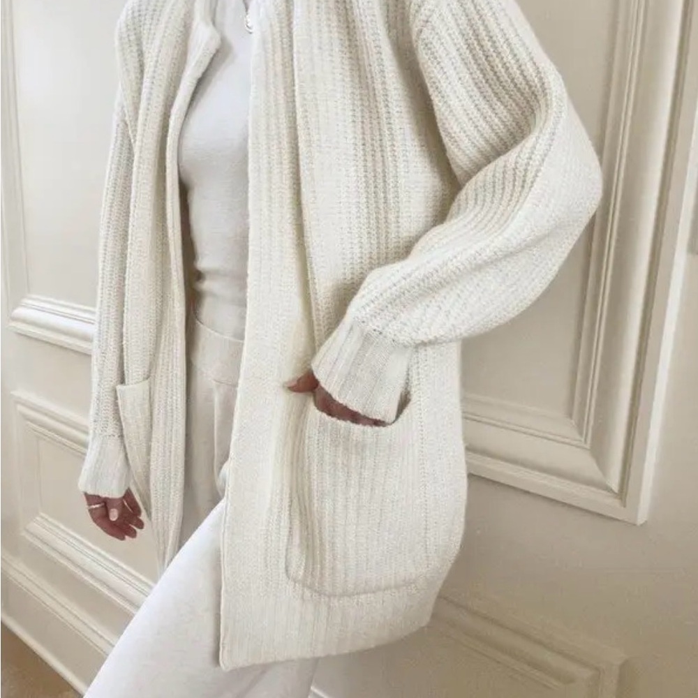 Splendid Cellajane x blog Cream Knit open front cardigan size small
